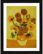 DECOR ADVENTURES Vase with Fifteen Sunflowers by Van Gogh Wall Painting - 14x18 inch
