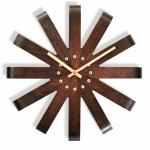 B SQUARE 20 inch Wood Ribbon Wall Clock Dark Brown Oak