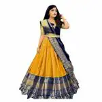 New Designed South Indian Lehenga Choli For women And Girls-Kumkum-Yellow Red