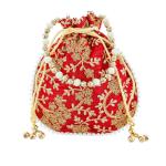 Kuber Industries Maroon, Maroon Ethnic Potli With Beadwork