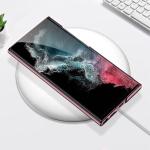 Casotec GKK Hard Back Case Cover for Samsung Galaxy S23 Ultra 5G | Shockproof | Camera Protection | with Kickstand | PC Transparent - Purple