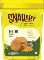Snaqary Multigrain Bajra Puri Crispy Namkeen Mathri Tea Snacks Bajra And Methi Flavour 120G Each (Pack Of 5)