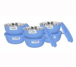 Finality Blue, Silver Stainless Steel, Plastic Bowl, 500 Ml (Pack Of 6)