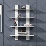 Heera Moti Bet Wall Mount Shelf Unit/Racks and Shelves/Wall Shelf/Book Shelf/Wall Decoration/(Finish :-White Pre- Laminated Matt)(Engineered Wood)