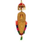 Loyal Craft Handcrafted Decorative Double Side car Hanging nettipattam with kolam and kuda 7 inch