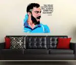 Lanstick Multicolor King Virat Kohli Image With Success Quotes Self Adhesive Wall Sticker 60 cm