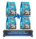 Eatriite Plain & Raw Whole Cashews 800g (200gx4)