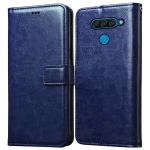Casotec Premium Leather Kickstand Wallet Flip Case Cover with Magnetic Closure for LG Q60 - Blue