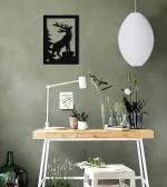 Vah Black Wooden Dear Wall Art Decor Hanging Office