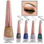 Looks United New Fashion Shimmer Glitter Metallic Eyeliner (Metallic Canary Yellow, Metallic Charcoal, Metallic Blue Orchid, Metallic Pearl River Silver, Metallic Forest Green)Pack Of 5