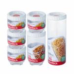 Lock & Lock Interlock Transparent Food Storage Containers, Set of 6 (INL301 x 4+ INL302+ INL303)