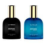 LA' FRENCH Bespoke & Hitched Perfume Combo For Men -30ml + 30ml | Premium Luxury Long Lasting Fragrance Spray | Eau De Parfum | Ideal For Men | Perfume For Men | Pack Of 2