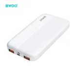 Bwoo Fast Charging Power Bank 10000mah Portable Power Bank Bo-P16 White Type c Power Bank & Micro Usb Power Bank Fast Charging With Led Battery Status Indicator Compatible With Iphone, Samsung & More