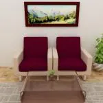 DREAM CARE Terry Cloth Elastic Sofa Seat Cover 2 Seater | Flexible Stretchable Sofa Protector (Color: Maroon, Size: 23 Inch x 23 Inch), Pack of 4, Cotton