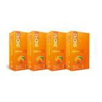 SKORE Orange Flavoured Condoms, (Set of 4, 40 Sheets)