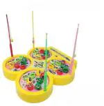 Rubela Baby Kids Fish Catching Game with Sound, Include 32 Pieces Fishes and 4 Fishing Rod (Purple)