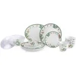 cello Pack of 29 Opalware Florenza Camellia 29 Pcs Dinner Set (White, Microwave Safe)