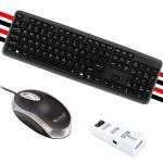 Quantum QHM7403D Wired Keyboard+QHM222 Optical Mouse + QHM6660 USB HUB