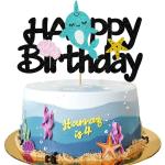 Festiko Cake Decor For Narwhal Cake Topper Birthday, Glitter Happy Birthday Cake Topper (6.7 Inch X4.33 Inch)