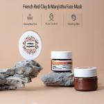 Willow Organics French Red Clay & Manjistha Face Mask | Herbal Blend for Radiant Skin | Natural Ingredients | Easy to Apply | Traditional Herbal Goodness for Vibrant Skin 200g|Pack of 4