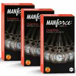 Manforce Overtime Orange Flavoured Condoms for Men | 30 pcs | Dotted, Contoured & Ribbed Condoms | For Long-Lasting Pleasure Of Both | India’s No. 1* Condom Brand for Safe Sex(pack of 3)
