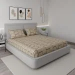 Bichhawan Cotton Bedsheet Set, Home Decor Items, 210 TC Pure 100% Cotton Double Bed Sheets King Size Bed, Soft Breathable 1 Flat Sheet (108 X 108