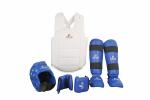 RMOUR Approved Karate Safety Kit, Pack of Head Guard,Chest Guard, Shin Foot Instep and Karate Gloves with Kit Bag (Blue)