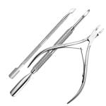 PRO ROOP Cuticle Cutter Nipper with Cuticle Pusher with Cuticle Cutter and Remover for Dead Skin and Cuticle Pusher Trimmer for Finger nails and Toenails Manicure Set, silver