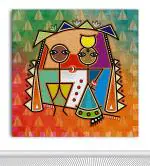 Tamatina Multicolor Gond Art Warli Traditional Art Indian Unframed Art Canvas Painting - 24X24 Inch