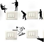 Lanstick Vinyl Black Walldecor Switch Board Decorative Image Self Adhesive Wall Sticker24 inch