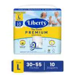 Liberty Premium Adult Unisex Large Diaper Pants 10 pcs for Waist Size 75-140 cm