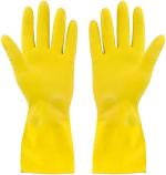 See inside Cleaning Gloves Reusable Rubber Hand Gloves Stretchable Gloves For Washing Wet And Dry Glove (Large)