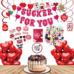 FestikoHappy Valentines Day Decoration (139 Pcs) ,Sucker For You,Valentines Props,Valentines Day Party Supplies Combo-2