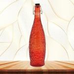 Pb PapyrusBolsys Crack Glass Water Bottles, 1ltr, Set of 1, Red