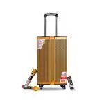 TRUVISON WTS_DJ DJ-SOUNDBANK GOLD Wooden Party Trolly Speaker | Portable Multimedia Bluetooth Speaker USB, SD, TF, AUX, System with 2 Gold UHF MIC, Remote Control, FM, Guitar Input, Golden