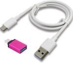 Badger Cable Accessory Combo for Compatible with letv Le 1/ Le Eco Le 1s / LeEco Le2, Charging Cable (White, Pink)