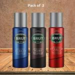 Asl World Cosmo BRUT (Pack 3) OCEANS,MUSK,ATTRACTION 200ML X 3 Deodorant Spray - For Men (600 ml, Pack of 3)