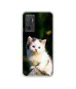 Casotec Sweet Cat Design Printed Silicon Soft TPU Back Case Cover for Vivo Y75 4G