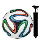 SBM Hand Stitched Polyurethane Adidas Football with Pump, Size 5, ( Multicolor )