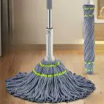 KHODAL ENTERPRISE Fast Clean Wringer Twist Mop Cotton Unique Squeezing Technique Wet and Dry Mop [ pack of 1 ]