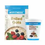 MYFITNESS Rolled Oats 900g and MYFITNESS Chocolate Peanut Butter Smooth 510 Combo