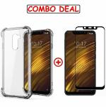Kite Digital Redmi POCOPHONE F1 Transparent Bumper Shock Proof Corner Soft TPU Silicone Flexible Back Case Cover + 5D/6D/11D/21D Premium Tempered Glass Screen Protector