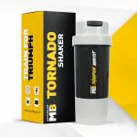 MuscleBlaze Tornado Gym Shaker Bottle 500 ml, Sipper Bottle with Extra Compartment, 100% Leakproof, BPA Free Protein Shaker, Grey