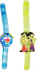 Kavim Thread RAKHI 23232 Plastic (PVC) Rakhi Set (Band light Doraemon Chota Bheem chutki Kids 2 Rakhi)