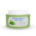 The Moms Co. Natural Green Tea Body Scrub I Gentle Exfoliation & Detox l With Apricot seed, Black Sand and Vitamin C (100 gm)