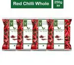 Trinetra Red Chilli 1 kg (250g X 4 Pack) Lal mirch Sabut