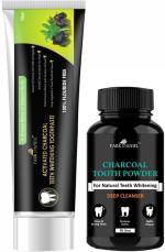 Park Daniel Activated Charcoal Teeth Whitening Toothpaste, 100Gm And Activated Charcoal Tooth Powder, 50Gms (Combo Of 2)