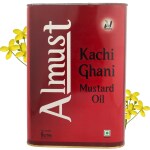 AL MUST Almust Wood Pressed Mustard Oil 5 Litre | Tin Can | Kolhu/Kachi Ghani | Natural Chemical-Free | Kachi Ghani Mustard Oil For Cooking I Pure & Good taste