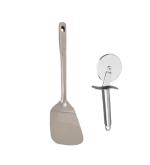URBAN BUY Stainless Steel Kitchen Tools Palta With SS Pizza Cutter (Multicolour, Pack of 2)