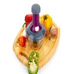 RaRi kitchenwareMultipurpose Manual Push Chopper for Kitchen Vegetables & Fruits - Hand Press Onion Cutter & Mixer with Lock/Unlock System with free potato piller 700 ml